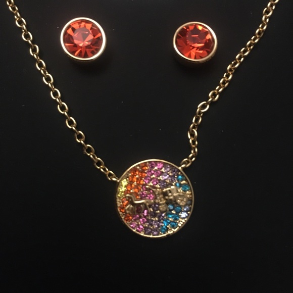 💝COLLECTOR Coach Rainbow Necklace & Earring Set! - Picture 4 of 6